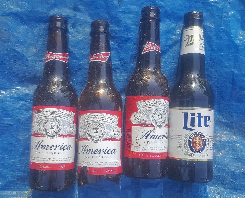 Beer bottles, Augusta, Georgia, Litter