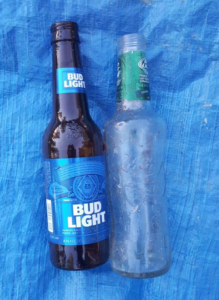 Beer bottle litter, Modoc, South Carolina