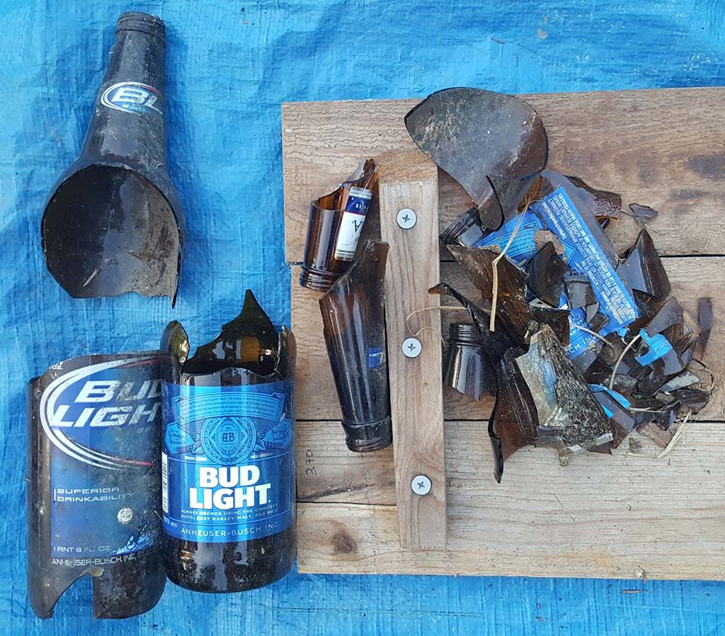Beer bottle shards, Augusta, Georgia, Litter