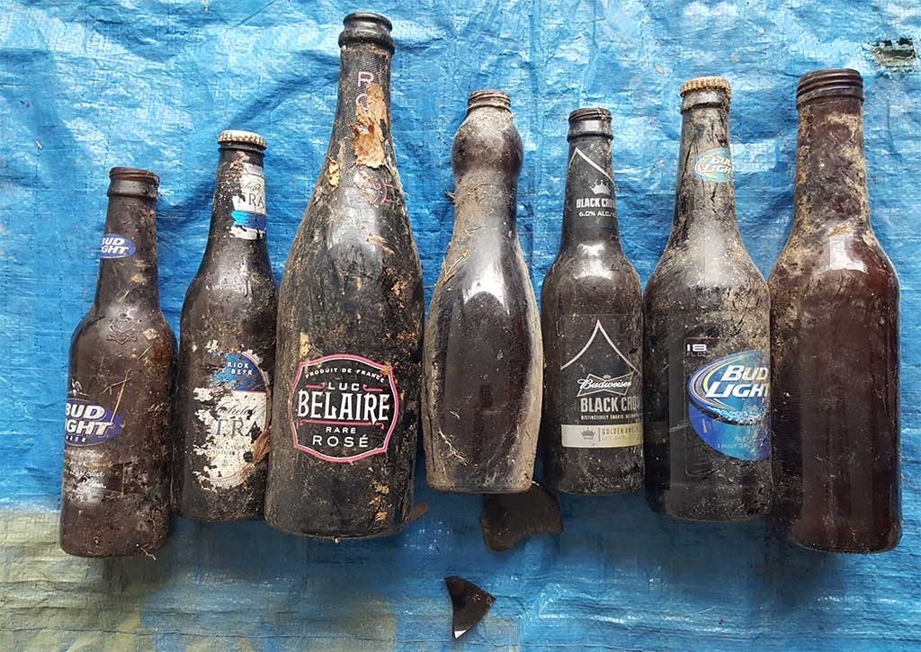 Brown beer bottles, Augusta, Georiga, Litter