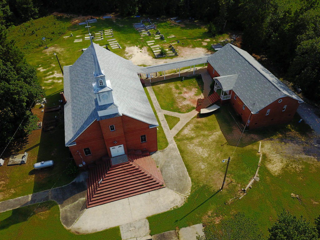 Bethany Church from above and nearly due north